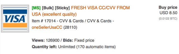 Credit Card Dark Web